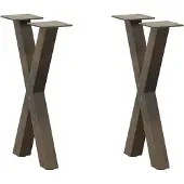vidaXL Salontafelpoten 2 st X-vormig 38x(42-43) cm staal naturel