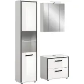 Furnilux Badcombinatie met verlichting 3-delige set met hoge kast en spiegelkast