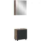 Furnilux Badcombinatie op wielen badkast met spiegelkast 60x185x30 cm