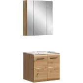 Furnilux Badcombinatie met wastafel en spiegelkast artisan oak look 60 cm breed