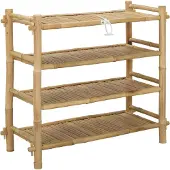 vidaXL Schoenrek met plank Naturel 4-niveaus Bamboe