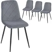 HOMCOM Eetkamerstoel Polyester, Staal 45L x 54B x 87H cm Grijs
