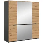 Furnilux Moderne 4-deurs kledingkast met spiegels ruime opbergoplossing voor je