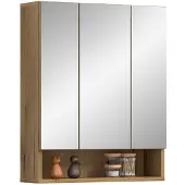 Furnilux Moderne spiegelkast evoke oak 3 spiegeltüren 6 planken opbergwonder