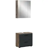 Furnilux Moderne badcombinatie -wit 2-delig kast en spiegelkast compact 60x185