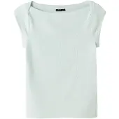 LMTD T-shirt met textuur mintgroen Meisjes Stretchkatoen Boothals Effen - maat 158/164