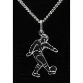 MOOYE ® - Collectie Zilveren Voetballer ketting hanger - vlak
