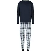 Phil&Co. Pyjama lang ' Classics ' donkerblauw / offwhite
