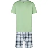 Phil&Co. Pyjama kort ' Classics ' lichtblauw / limoen / wit