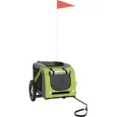 Syfax Hondenfietstrailer oxford stof en ijzer groen en grijs