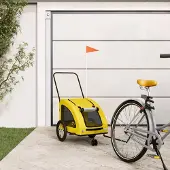 Prolenta Maison Exclusive - Fietsaanhanger. Geel, gemaakt van Oxford-stof en metaal