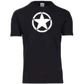 Fostex Garments - T-shirt with white star (kleur: Zwart / maat: M)