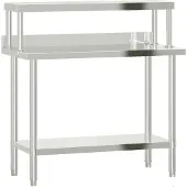 Syfax Keukenwerktafel met bovenschap 110x55x120 cm roestvrij staal