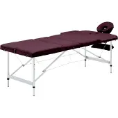 Syfax Massagetafel inklapbaar 3 zones aluminum wijnpaars