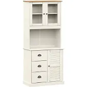 Syfax Hoge kast VIGO 78x40x175 cm massief grenenhout wit