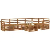 vidaXL Buiten bank set 7 st Naturel Polyester