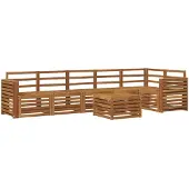 vidaXL Buiten bank set 7 st Naturel Polyester