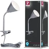 Paulmann Klemlamp Vitis, alu / grijs / zink, Woon-/ Eetkamer, metaal, Modern, Klemlamp