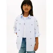 Tommy Hilfiger Girls Striped Star Shirt Sweet Blue Stripes Maat: 12 | Overhemden Outlet | Unisex | Blauw