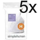Simplehuman Afvalzakken Code H 30-35L (5 x 20-delig)