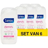 Sanex 6x Douche Zero% Sensitive Skin Douchegel 400 ML