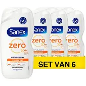 Sanex Zero% Nourishing Shower Gel - 6 x 400 ml (voor droge huid)