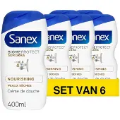 Sanex 6x Douchegel - 400ml - biomeprotect surgras nourishing