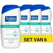 Sanex 6x Sanex Douchegel Dermo Moisturizing 500 ml