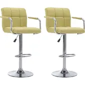 Prolenta Maison Exclusive - 2 barkrukken, groen, met stoffen bekleding