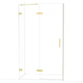 Maxaro Diamond Douchedeur | 120 cm Glanzend lichtgoud Helder glas Draaideur