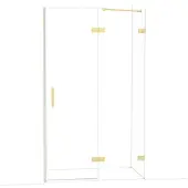 Maxaro Diamond Douchedeur | 120 cm Glanzend lichtgoud Helder glas Draaideur