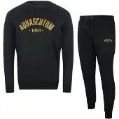 Aquascutum Old School Crewneck Zwarte Trainingsbroekset