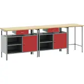 Syfax Werkbankset 3 st Zwart en Grijs Gepoedercoat staal