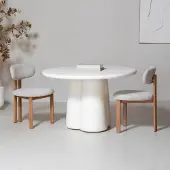 Giga Meubel Eettafel Boaz Rond Off-White 150cm