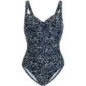 Regatta Dames Sakari Buikcontour Bloemen Einteilig Badpak (Marineblauw)