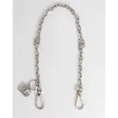 Dolce&Gabbana Zilverkleurige Messing DG Logo Detail Ketting Heren Necklace