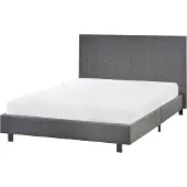 Beliani ALBI - Tweepersoonsbed - Grijs- 120 x 200 cm - Polyester