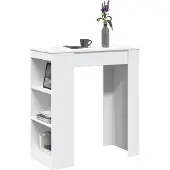 Prolenta Maison Exclusive - Barkruk met plank, wit, 95x47x103,5 cm, houtvezel