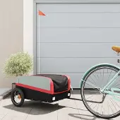 Prolenta Maison Exclusive - Fietsaanhanger, zwart en rood, 30 kg, staal