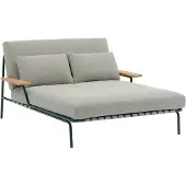 Muuto Settle Lounge Bed w. Armrest Ribbed Weave 2|Dark Green