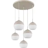 Globo 5-lichts hanglamp Ragusa rond zand bruin