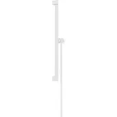 Hansgrohe unica glijstang e puro 65 cm met easy slide schuifstuk en isiflex doucheslang 160 cm, mat wit