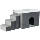 Trixie hondenmand huis harvey met trap grijs/wit 119x50x47 cm