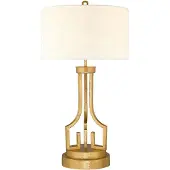 Gilded Nola LED Tafellamp Lemuria | 1X E27 Max 60W | Distressed Gold, Ivory Shade