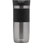 CONTIGO Byron Snapseal thermosbeker - Gunmetal - roestvrijstalen isoleerbeker, koffiebeker-to-go, lekvrij, houdt tot 7 uur warm, vaatwasserbestendig BPA-vrij deksel, 470 ml
