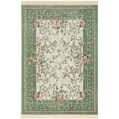 Home Collection Vloerkleed Antik Flowers - creme, groen 195 x 300 cm