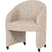 Woood Cordo Eetkamerstoel Met Wielen - Melange - Naturel - 83x64x64