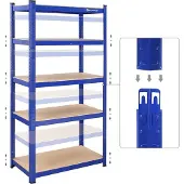Songmics Zware plank met 5 verstelbare planken, Zilver