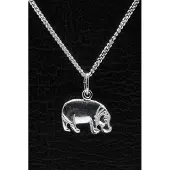 MOOYE ® - Collectie Zilveren Nijlpaard ketting hanger
