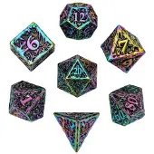 HOT Games dobbelstenen set metaal rainbow DND premium doos.